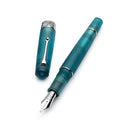 Leonardo Fountain Pen - Momento Zero Grande Pura Frosted - Petrol (8mm, Stainless Steel) - EndlessPens