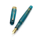 Leonardo Momento Zero Grande Pura Frosted Petrol Fountain Pen (8mm, Stainless Steel) - Pen and Cap Cover Detached | EndlessPens