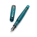 Leonardo Momento Zero Grande Pura Frosted Petrol Fountain Pen (8mm, Stainless Steel) - Pen and Cap Cover Separated | EndlessPens