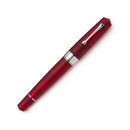 Leonardo Momento Zero Grande Pura Frosted Red Fountain Pen (6mm, Stainless Steel) - Pen on White Background | EndlessPens