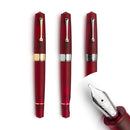 Leonardo Momento Zero Grande Pura Frosted Red Fountain Pen (6mm, Stainless Steel) - Three Red Fountain Pens | EndlessPens