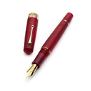 Leonardo Momento Zero Grande Pura Frosted Red Fountain Pen (8mm, Stainless Steel) - Pen and Cap Cover Detached | EndlessPens
