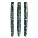 Leonardo Fountain Pen - Momento Zero (Stainless Steel) - Green / Blue Iride
