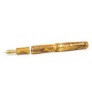 Leonardo × @twenty_sides Momento Zero Grande 2.0 Midas Fountain Pen - Pen with Exposed Nib on White Background | EndlessPens
