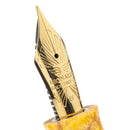 Leonardo × @twenty_sides Momento Zero Grande 2.0 Midas Fountain Pen - Pen Nib Close Up View | EndlessPens