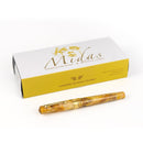 Leonardo × @twenty_sides Momento Zero Midas Fountain Pen - Pen and Box on White Background | EndlessPens