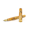 Leonardo × @twenty_sides Momento Zero Midas Fountain Pen - Pen and Cap Cover on White Background | EndlessPens