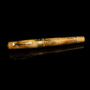 Leonardo × @twenty_sides Momento Zero Midas Fountain Pen - Fountain Pen on Black Background | EndlessPens