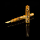 Leonardo × @twenty_sides Momento Zero Midas Fountain Pen - Pen with Exposed Nib on Black Background | EndlessPens