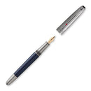 Montblanc 145 Meisterstück Around the World in 80 Days Doué Classique Fountain Pen - Pen and Cap Cover on White Background | EndlessPens
