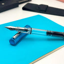 Monteverde MP1 Bright Blue Fountain Pen - Pen with Nib Exposed | EndlessPens