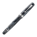 Omas Bologna Fountain Pen - Grigio Luminoso (Bright Gray) Pen With Cap Cover On White Background | EndlessPens