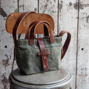 Peg and Awl Mini Waxed Canvas Tote Bag - Moss