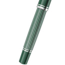 Pelikan Souverän M815 Metal Striped Green Fountain Pen - Special Edition (2026) - Pen on White Background | EndlessPens
