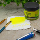 Private Reserve Ink Neon Inks Ink Bottle (60ml) - Neon Yellow with Fountain Pen and Swatch | EndlessPens