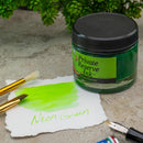 Private Reserve Ink Neon Inks Ink Bottle (60ml) - Neon Green with Fountain Pen and Swatch | EndlessPens