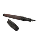 S.T. Dupont Line D Large Carbon Graphite Fountain Pen - Fiery Lava - Pen with Detached Cap Cover | EndlessPens