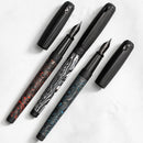 S.T. Dupont Line D Large Carbon Graphite Fountain Pen - Three Pens and Cap Covers | EndlessPens