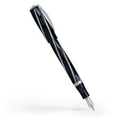 Visconti Black Divina Oversize Fountain Pen (14K Gold) - Pen with Nib Exposed | EndlessPens