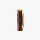 Visconti Medici Briarwood Yellow Gold Trims Fountain Pen (14K Gold) - Pen Cap Cover on White Background | EndlessPens