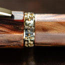 Visconti Medici Briarwood Yellow Gold Trims Fountain Pen (14K Gold) - Pen Body Design | EndlessPens