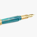 Visconti Mirage Mythos Athena Fountain Pen - Pen Nib Close Up View | EndlessPens