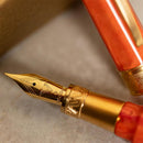Visconti Mirage Mythos Demeter Fountain Pen - Pen Nib Close Up View | EndlessPens