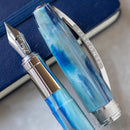 Visconti Van Gogh Self Portrait in Blue Fountain Pen - Pen and Cap Cover Detached | EndlessPens