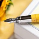 Visconti Van Gogh Sunflowers Fountain Pen - Pen Nib Close Up View | EndlessPens