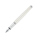 Waldmann Aura Day Guilloche Silver Matte Fountain Pen (Stainless Steel) - Pen with No Cap Cover | EndlessPens