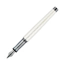 Waldmann Aura Night Guilloche Silver Matte Fountain Pen (Stainless Steel) - Pen with No Cap Cover | EndlessPens