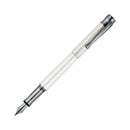 Waldmann Aura Night Guilloche Silver Matte Fountain Pen (Stainless Steel) - Pen with Nib Exposed | EndlessPens