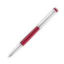 Waldmann Grandeur Fountain Pen - Transparent Burgundy - Nib Exposed