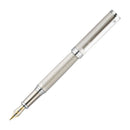 Waldmann Nova Linen Guilloche Fountain Pen (18K Gold) - Pen with Nib Exposed | EndlessPens