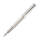 Waldmann Nova Linen Guilloche Fountain Pen (Stainless Steel) - Pen with Nib Exposed | EndlessPens