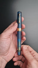 Leonardo Momento Zero Grande Pura Frosted Petrol Fountain Pen (6mm, Stainless Steel) | EndlessPens
